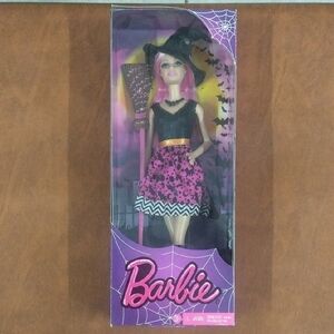 2014 Halloween Barbie dressed as a Witch with Pink Hair and Black Hat